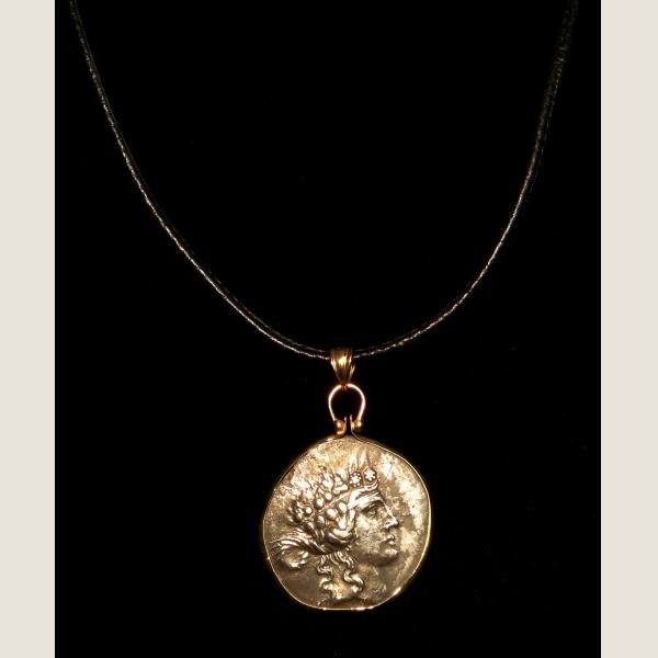 Black Leather & Gold Necklace