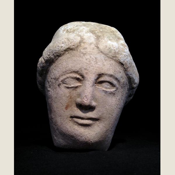 Ancient Greek Cypriot Limestone Head
