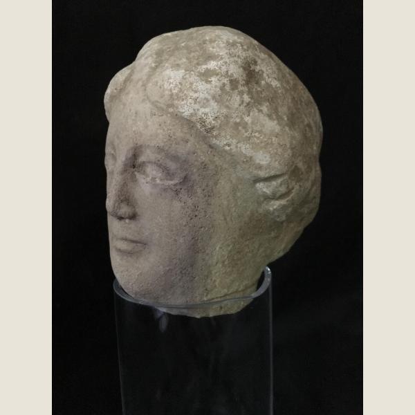 Ancient Greek Cypriot Limestone Head