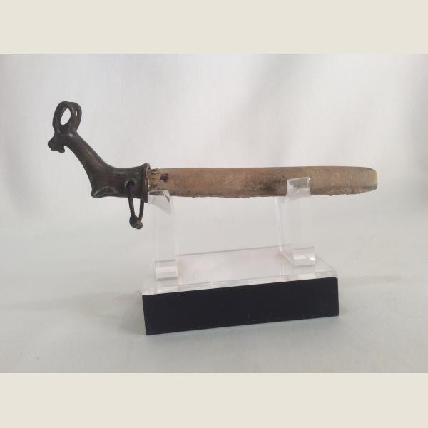 Ancient Sassanian Whetstone Handle with Ram Head