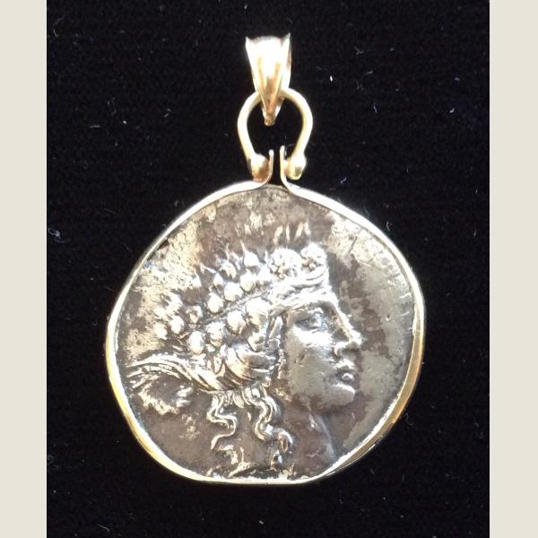 Ancient Greek Silver Tetradrachma Pendant
