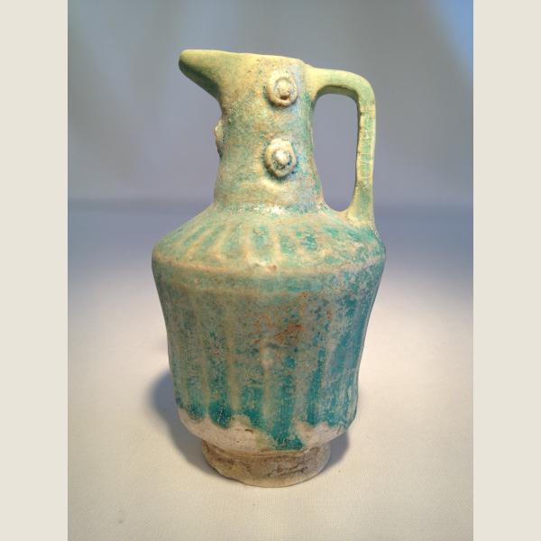 Ancient Islamic Blue Terracotta Pitcher 